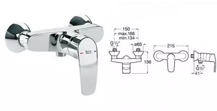 Смеситель для душа «Roca» Monodin N 75A2198C00 хром