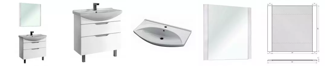 Мебель для ванной «Dreja» Laguna Plus 85 белая Мебель для ванной «Dreja» Laguna Plus 85 белая