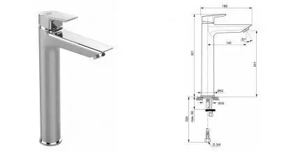 Смеситель для раковины «Ideal Standard» Tesi Vessel A6575AA хром