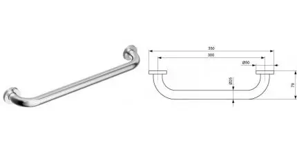 Поручень «Ideal Standard» Iom A9126AA на стену хром Поручень «Ideal Standard» Iom A9126AA на стену хром