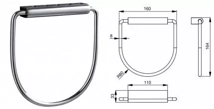 Полотенцедержатель «Ideal Standard» Connect N1384AA на стену хром