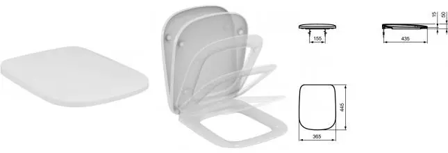 Сиденье для унитаза «Ideal Standard» Esedra T318101 дюропласт с микролифтом белое
