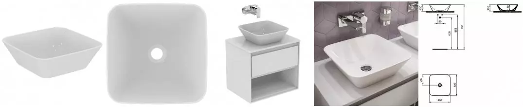 Раковина «Ideal Standard» Connect Air 40/40 E034701 фаянсовая Euro White Раковина «Ideal Standard» Connect Air 40/40 E034701 фаянсовая Euro White