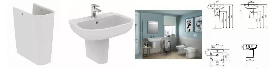 Полупьедестал «Ideal Standard» Esedra T282901 фарфоровый белый Полупьедестал «Ideal Standard» Esedra T282901 фарфоровый белый