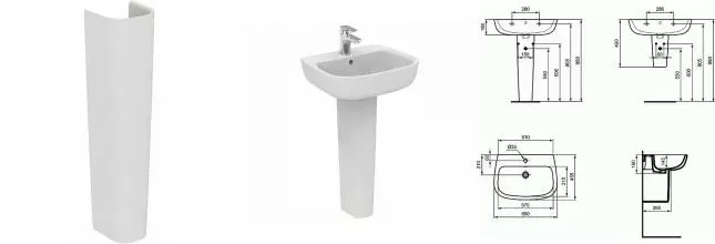 Пьедестал «Ideal Standard» Esedra T283901 фарфоровый белый Пьедестал «Ideal Standard» Esedra T283901 фарфоровый белый