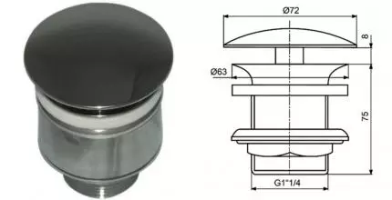 Донный клапан для раковины «Ideal Standard» J3291AA с механизмом Клик-Клак хром