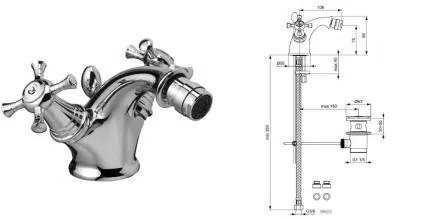 Смеситель для биде «Ideal Standard» Reflection B9655AA с донным клапаном хром