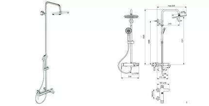 Душевая система «Ideal Standard» IdealRain Eco Evo B2267AA хром Душевая система «Ideal Standard» IdealRain Eco Evo B2267AA хром
