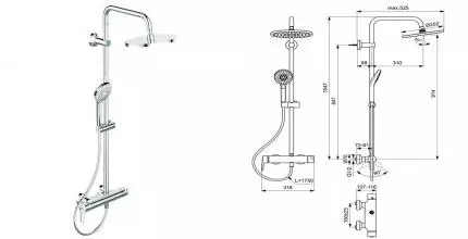 Душевая система «Ideal Standard» Idealrain Eco Evo SL B2266AA хром