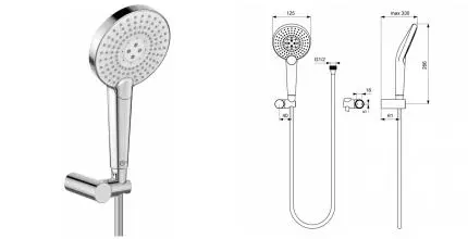 Душевой гарнитур «Ideal Standard» IdealRain Evo Jet Round XL3 B1765AA хром Душевой гарнитур «Ideal Standard» IdealRain Evo Jet Round XL3 B1765AA хром