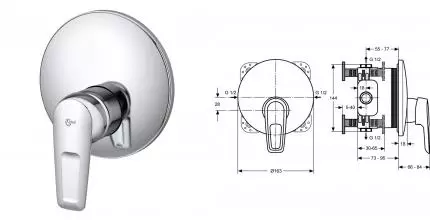 IS A5666AA Ceramix Blue Cмеситель для душа (внешняя монтажная часть) · Ceramix Blue, Ideal Standard, A5666AA