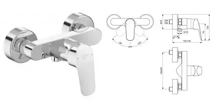 Смеситель для душа «Ideal Standard» Ceraflex B1720AA хром Смеситель для душа «Ideal Standard» Ceraflex B1720AA хром