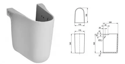 Полупьедестал «Ideal Standard» Connect E797501 фарфоровый белый