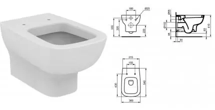 Подвесной унитаз «Ideal Standard» Esedra T281401 белый без сиденья Подвесной унитаз «Ideal Standard» Esedra T281401 белый без сиденья