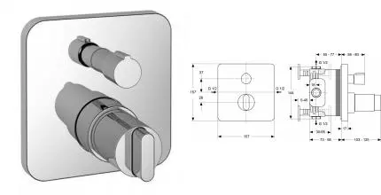 IS        A 4718 AA    MomeNTS    Встраиваемый термостатический смеситель для ванны · Moments, Ideal Standard, A4718AA