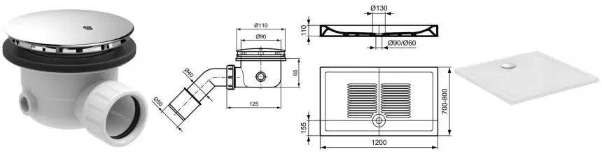 Сифон для поддона «Ideal Standard» J3417AA хром с пробкой Сифон для поддона «Ideal Standard» J3417AA хром с пробкой