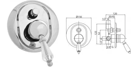 Смеситель для душа «Cezares» VINTAGE-VDIM-01-Sw хром Смеситель для душа «Cezares» VINTAGE-VDIM-01-Sw хром