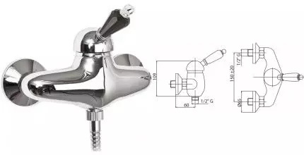 Смеситель для душа «Cezares» VINTAGE-DM-01-Sw-N хром Смеситель для душа «Cezares» VINTAGE-DM-01-Sw-N хром