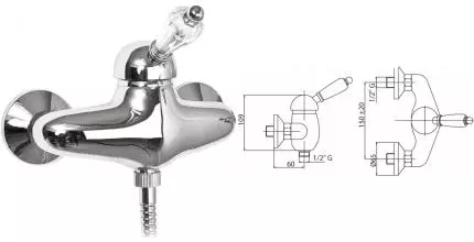 Смеситель для душа «Cezares» VINTAGE-DM-01-Sw хром Смеситель для душа «Cezares» VINTAGE-DM-01-Sw хром