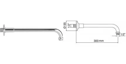Кронштейн для верхнего душа «Cezares» CZR-TDA-30-01 30 хром