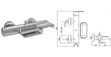 Смеситель для ванны «Cezares» HEAVEN-VM-01-Cr хром