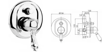 Смеситель для душа «Cezares» ELITE-VDIM-01-M хром Смеситель для душа «Cezares» ELITE-VDIM-01-M хром