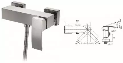 Смеситель для душа «Cezares» QUATTRO-D-01 хром Смеситель для душа «Cezares» QUATTRO-D-01 хром