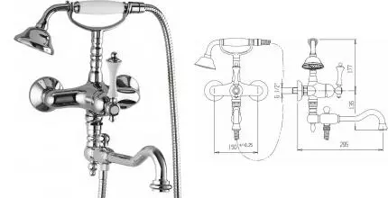Смеситель для ванны «Cezares» MARGOT-VDFM2-01-Bi хром Смеситель для ванны «Cezares» MARGOT-VDFM2-01-Bi хром