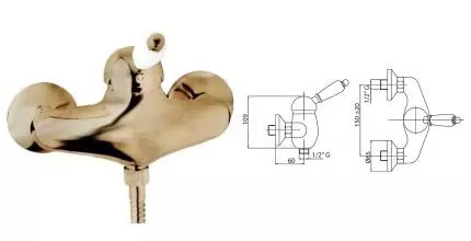 Смеситель для душа «Cezares» ELITE-DM-02-Bi бронза Смеситель для душа «Cezares» ELITE-DM-02-Bi бронза