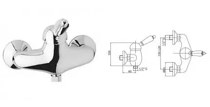 Смеситель для душа «Cezares» ELITE-DM-01-M хром Смеситель для душа «Cezares» ELITE-DM-01-M хром