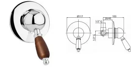 Смеситель для душа «Cezares» ELITE-DIM-01-Nc хром Смеситель для душа «Cezares» ELITE-DIM-01-Nc хром