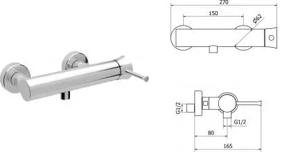 Смеситель для душа «Cezares» POSITANO-DM-01 хром