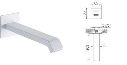 Излив к смесителю «Cezares» PORTA-SC-BIO 20,9 белый матовый