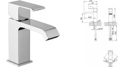 Смеситель для раковины «Cezares» PORTA-LS1-01-W0 хром