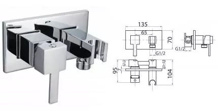 Смеситель для гигиенического душа «Cezares» CZR-DA6-01 хром Смеситель для гигиенического душа «Cezares» CZR-DA6-01 хром