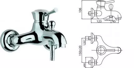 Смеситель для ванны «Cezares» GIUBILEO-VM-01 хром Смеситель для ванны «Cezares» GIUBILEO-VM-01 хром