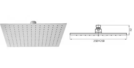 Верхний душ «Cezares» Articoli Vari CZR-C-SPIN-25 полированная сталь