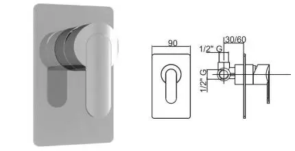 Смеситель для душа «Cezares» GARDA-DIM-01-Cr хром Смеситель для душа «Cezares» GARDA-DIM-01-Cr хром