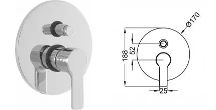 Смеситель для душа «Cezares» DOLCE-VDIM-01-Cr хром Смеситель для душа «Cezares» DOLCE-VDIM-01-Cr хром