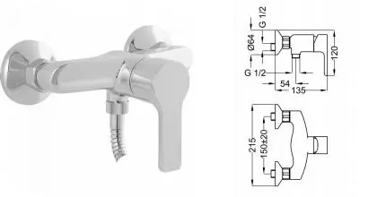 Смеситель для душа «Cezares» DOLCE-DM-01-Cr хром Смеситель для душа «Cezares» DOLCE-DM-01-Cr хром