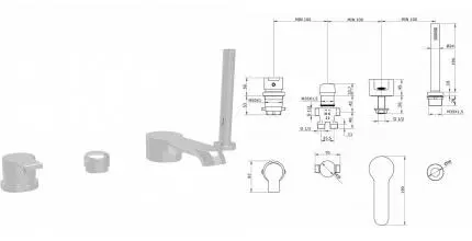 Смеситель на борт ванны «Cezares» DOLCE-BVD-01-Cr хром
