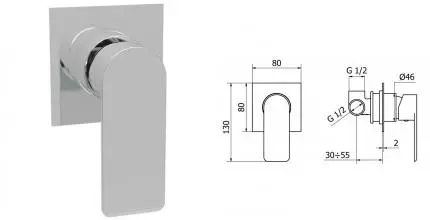 Смеситель для душа «Cezares» FURORE-DIM-01-Cr хром