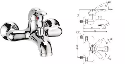 Смеситель для ванны «Cezares» LIRA-C-VDM1-01 хром