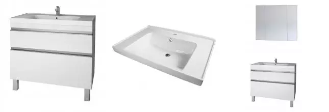Тумба с раковиной «Dreja» Grace Plus 90 (Grace 90) белая Тумба с раковиной «Dreja» Grace Plus 90 (Grace 90) белая