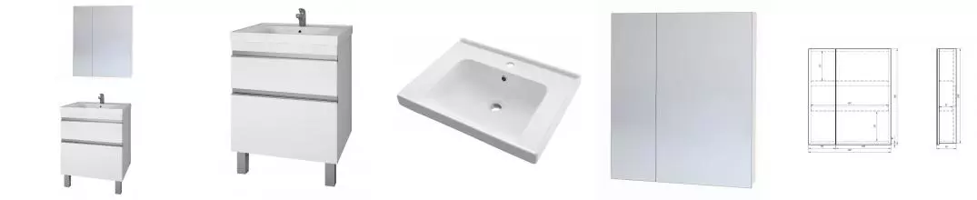 Мебель для ванной «Dreja» Grace Plus 60 белая Мебель для ванной «Dreja» Grace Plus 60 белая