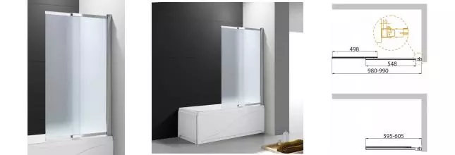 Шторка на ванну стеклянная «Cezares» SLIDER-VF-11-100/150-P-Cr матовая Шторка на ванну стеклянная «Cezares» SLIDER-VF-11-100/150-P-Cr матовая