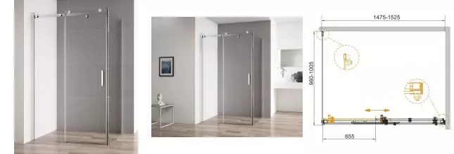 Душевой угол-ограждение «Cezares» STYLUS-SOFT-AH-1-150/100-C-Cr 150/100 прозрачный/хром без поддона универсальный Душевой угол-ограждение «Cezares» STYLUS-SOFT-AH-1-150/100-C-Cr 150/100 прозрачный/хром без поддона универсальный