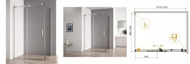 Душевой угол-ограждение «Cezares» STYLUS-SOFT-AH-1-130/100-C-Cr 130/100 прозрачный/хром без поддона универсальный Душевой угол-ограждение «Cezares» STYLUS-SOFT-AH-1-130/100-C-Cr 130/100 прозрачный/хром без поддона универсальный
