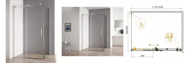 Душевой угол-ограждение «Cezares» STYLUS-SOFT-AH-1-120/80-C-Cr 120/80 прозрачный/хром без поддона универсальный Душевой угол-ограждение «Cezares» STYLUS-SOFT-AH-1-120/80-C-Cr 120/80 прозрачный/хром без поддона универсальный