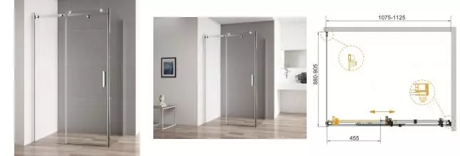 Душевой угол-ограждение «Cezares» STYLUS-SOFT-AH-1-110/90-C-Cr 110/90 прозрачный/хром без поддона универсальный Душевой угол-ограждение «Cezares» STYLUS-SOFT-AH-1-110/90-C-Cr 110/90 прозрачный/хром без поддона универсальный